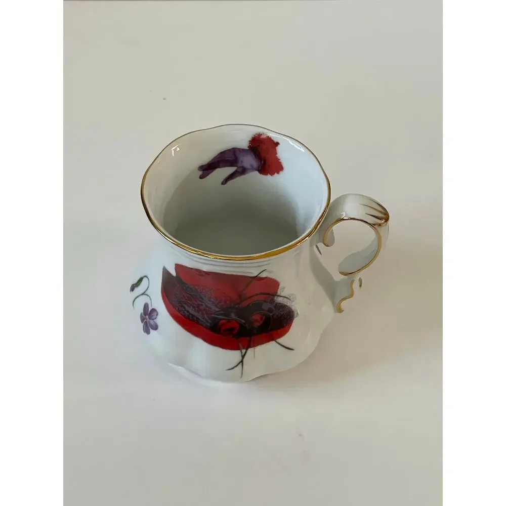 VTG Vintage Victorian Style Red Hat Creamer